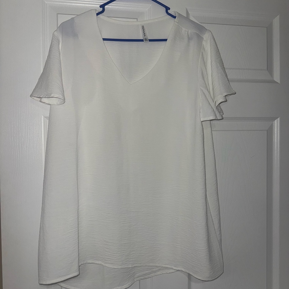Zenana Elegant White Women's Top
